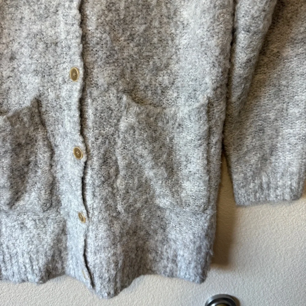 Samansa‎ Mos2 Boucle Gray Women's Sweater Cardigan Sz F or Small - Picture 5 of 11